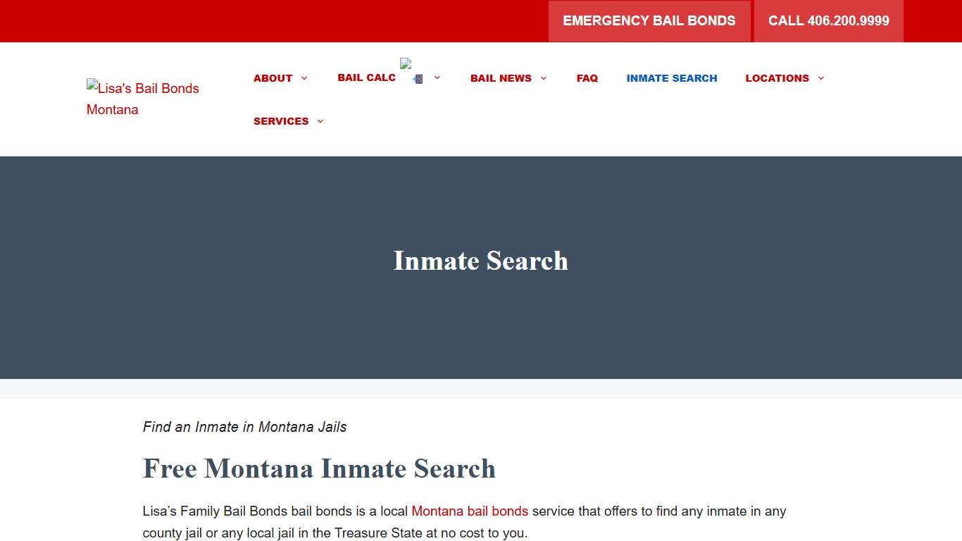 Free Inmate Search Of County Jails In Montana Lisa's Family Bail Bonds